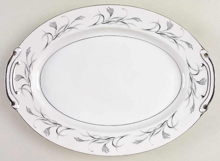 Platinum Garland 12" Oval Serving Platter by Harmony House China-1