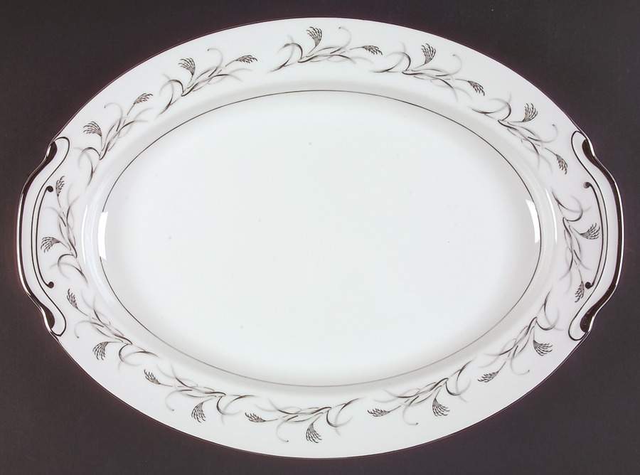 Platinum Garland 16" Oval Serving Platter by Harmony House China-1