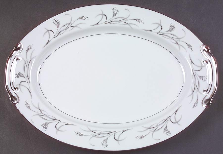 Platinum Garland 12" Oval Serving Platter by Harmony House China-1