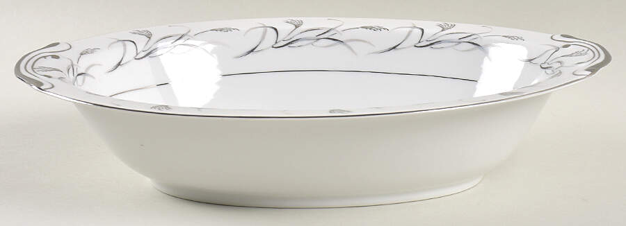Platinum Garland 10" Oval Vegetable Bowl by Harmony House China-1