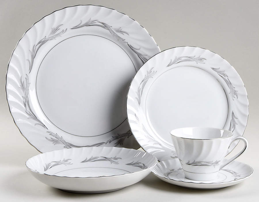 Platinum Scroll 5 Piece Place Setting by Harmony House China-1