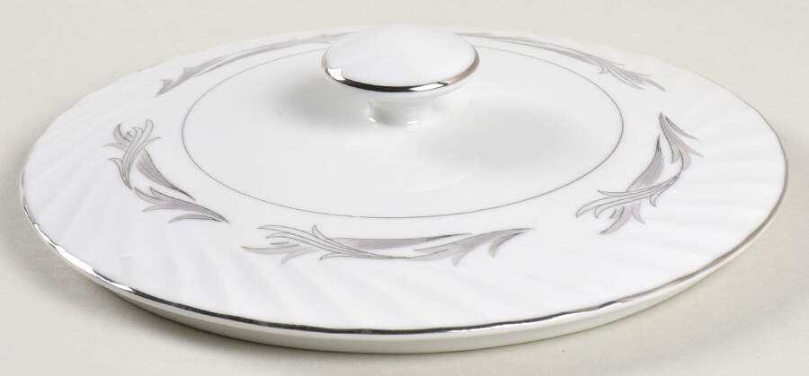 Platinum Scroll Lid for Round Vegetable by Harmony House China-1