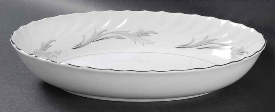 Platinum Scroll 10" Oval Vegetable Bowl by Harmony House China-1