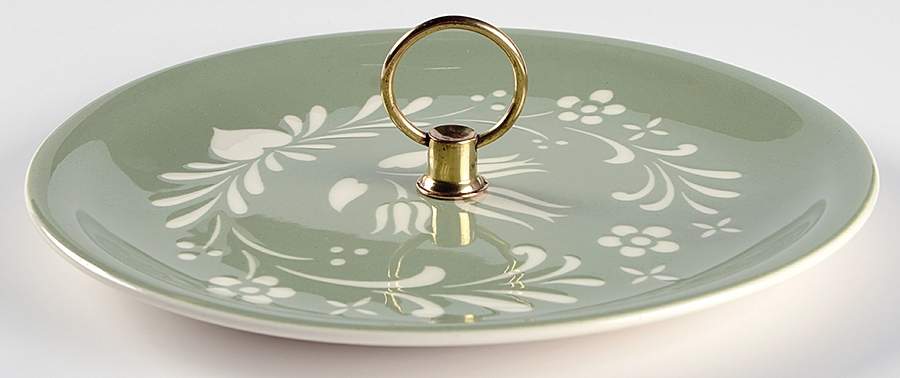 Provincial Tulip Round Serving Plate with Handle (DP) by Harmony House China-1