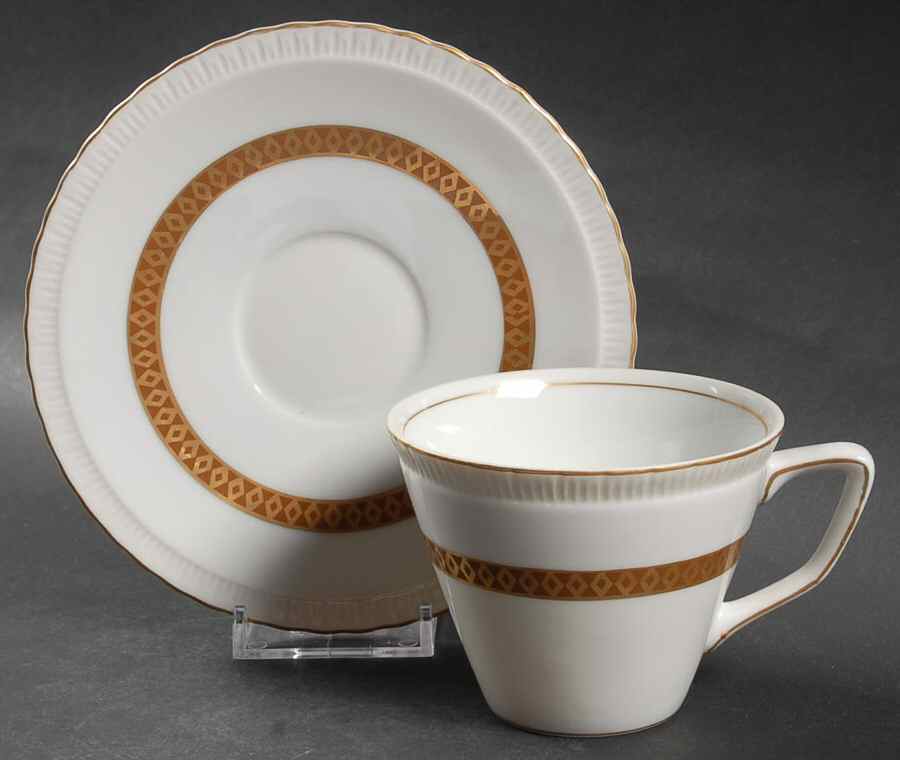 Regina Flat Cup & Saucer Set by Harmony House China-1