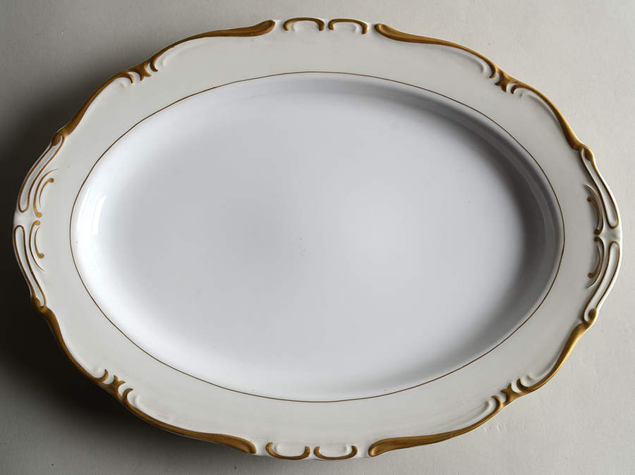Royal Baroque Off White 14" Oval Serving Platter by Harmony House China-1