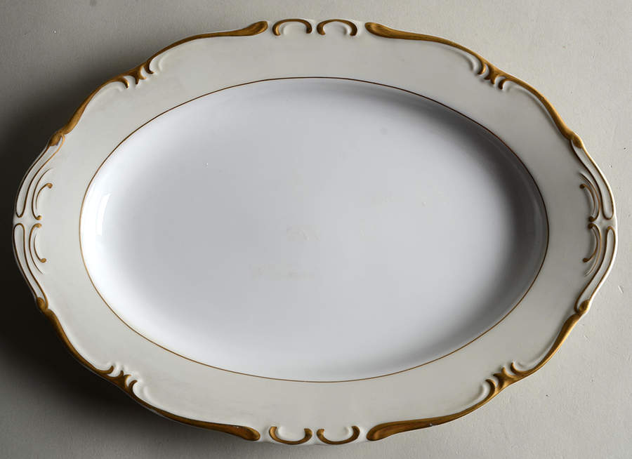 Royal Baroque Off White 12" Oval Serving Platter by Harmony House China-1