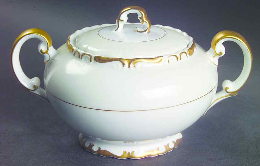 Royal Baroque Off White Sugar Bowl & Lid by Harmony House China-1