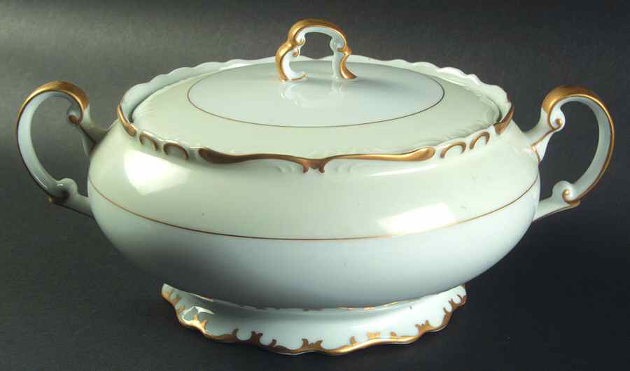 Royal Baroque Off White Round Covered Vegetable by Harmony House China-1