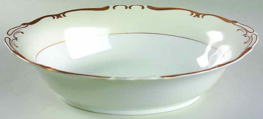 Royal Baroque Off White 10" Oval Vegetable Bowl by Harmony House China-1