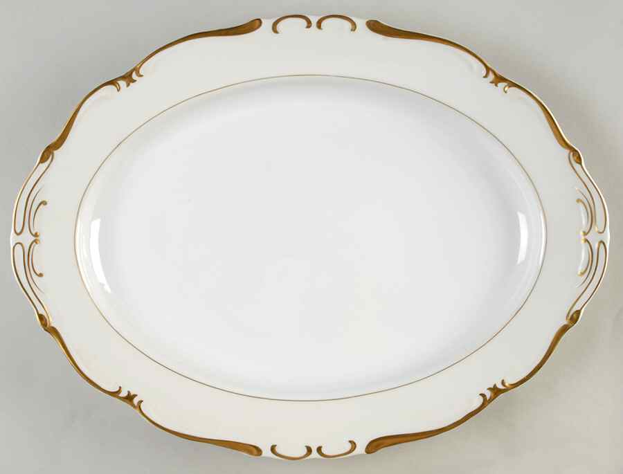 Royal Baroque Off White 16" Oval Serving Platter by Harmony House China-1