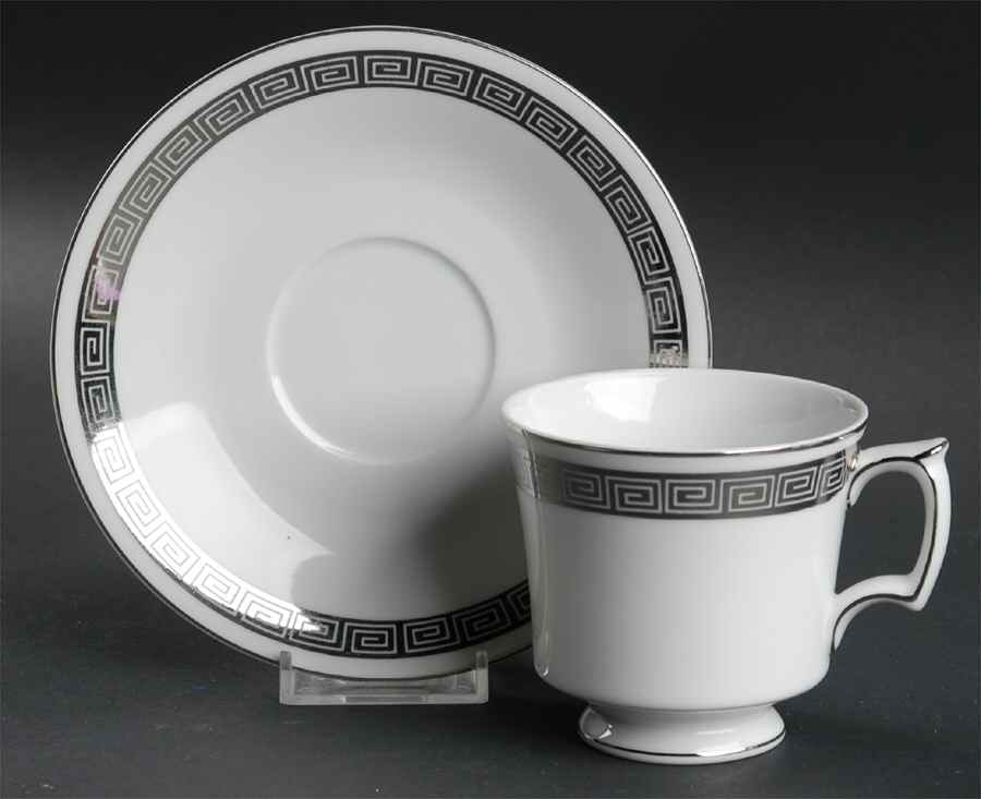 Romaic Footed Cup & Saucer Set by Harmony House China-1