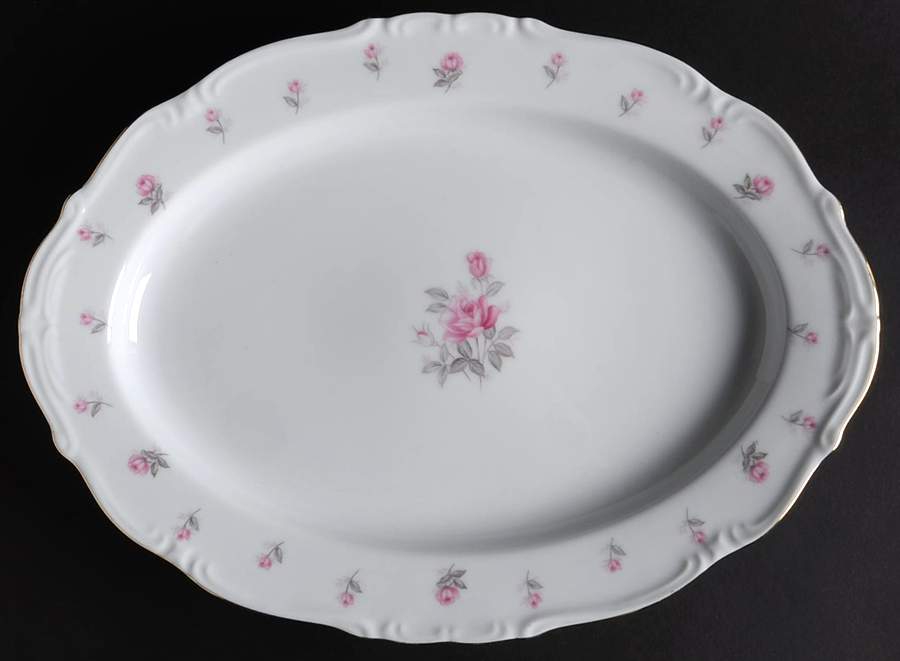 Rose Petite 14" Oval Serving Platter by Harmony House China-1