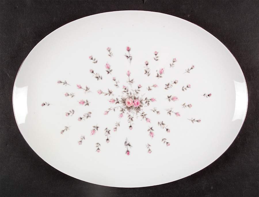 Rosebud 14" Oval Serving Platter by Harmony House China-1