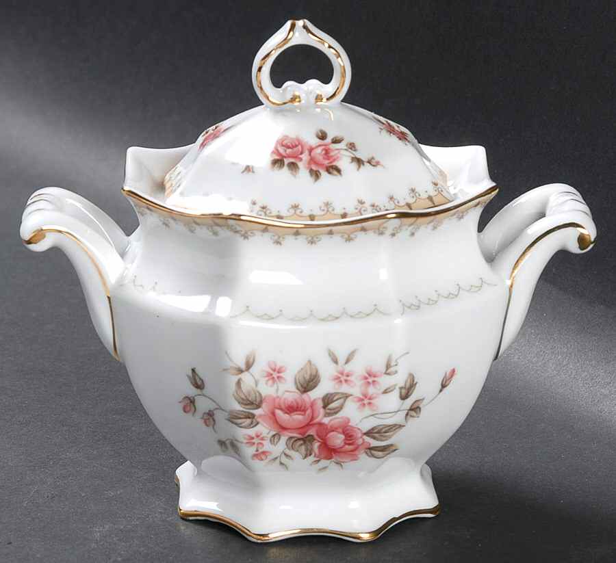 Rosette Sugar Bowl & Lid by Harmony House China-1