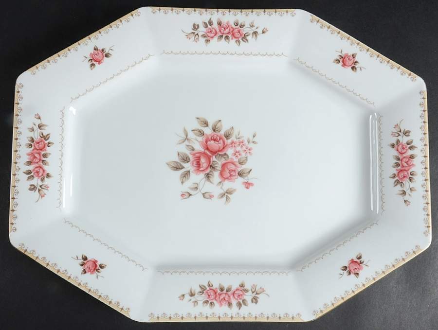 Rosette 15" Oval Serving Platter by Harmony House China-1