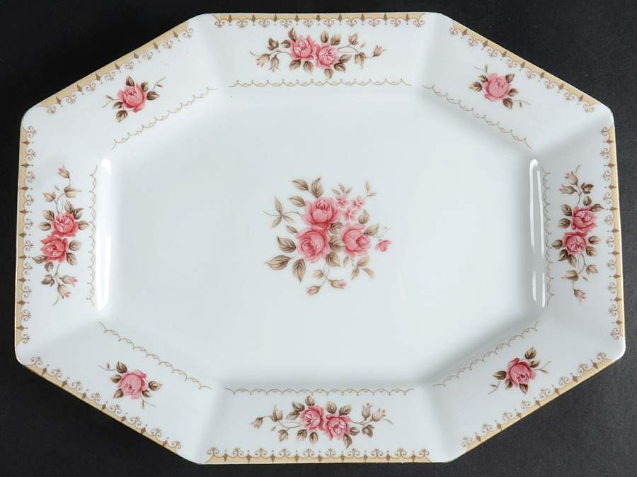 Rosette 11" Oval Serving Platter by Harmony House China-1