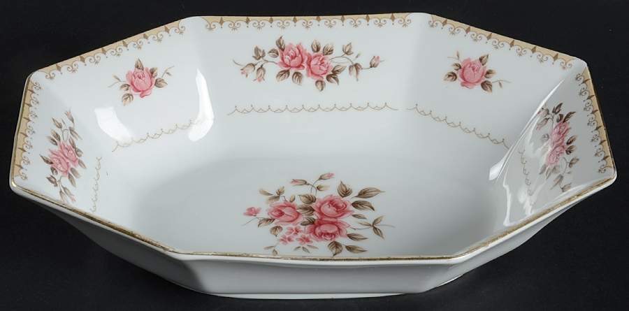 Rosette 9" Oval Vegetable Bowl by Harmony House China-1