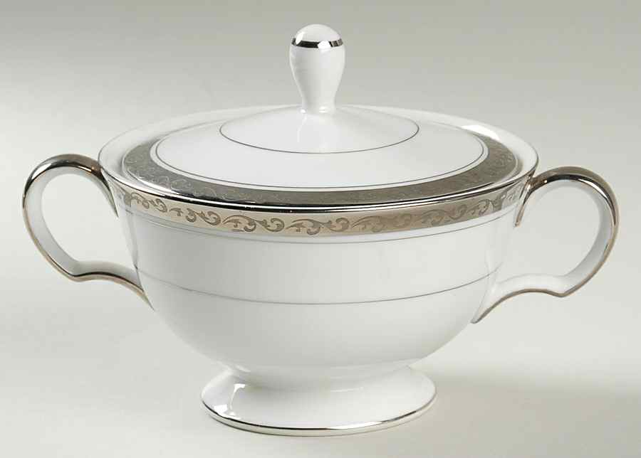 Silver Laurel Sugar Bowl & Lid by Harmony House China-1