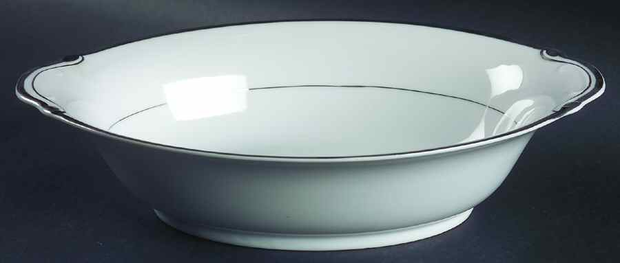 Silver Melody 10" Oval Vegetable Bowl by Harmony House China-1