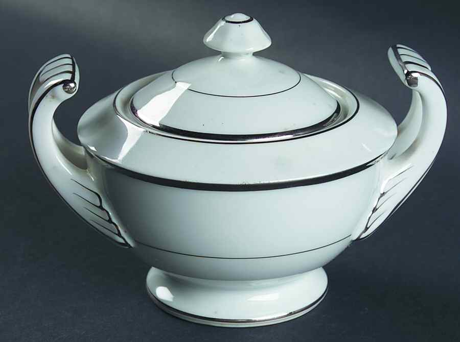 Silver Melody Sugar Bowl & Lid by Harmony House China-1