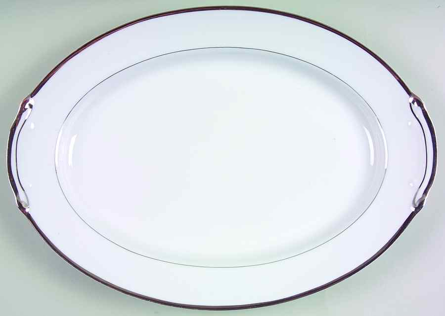 Silver Melody 14" Oval Serving Platter by Harmony House China-1
