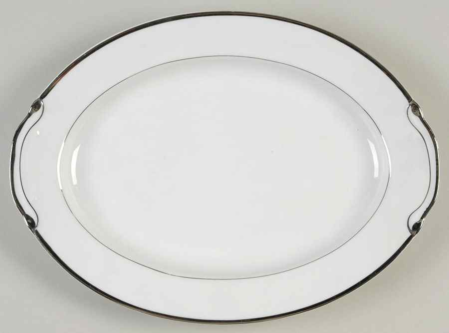 Silver Melody 12" Oval Serving Platter by Harmony House China-1