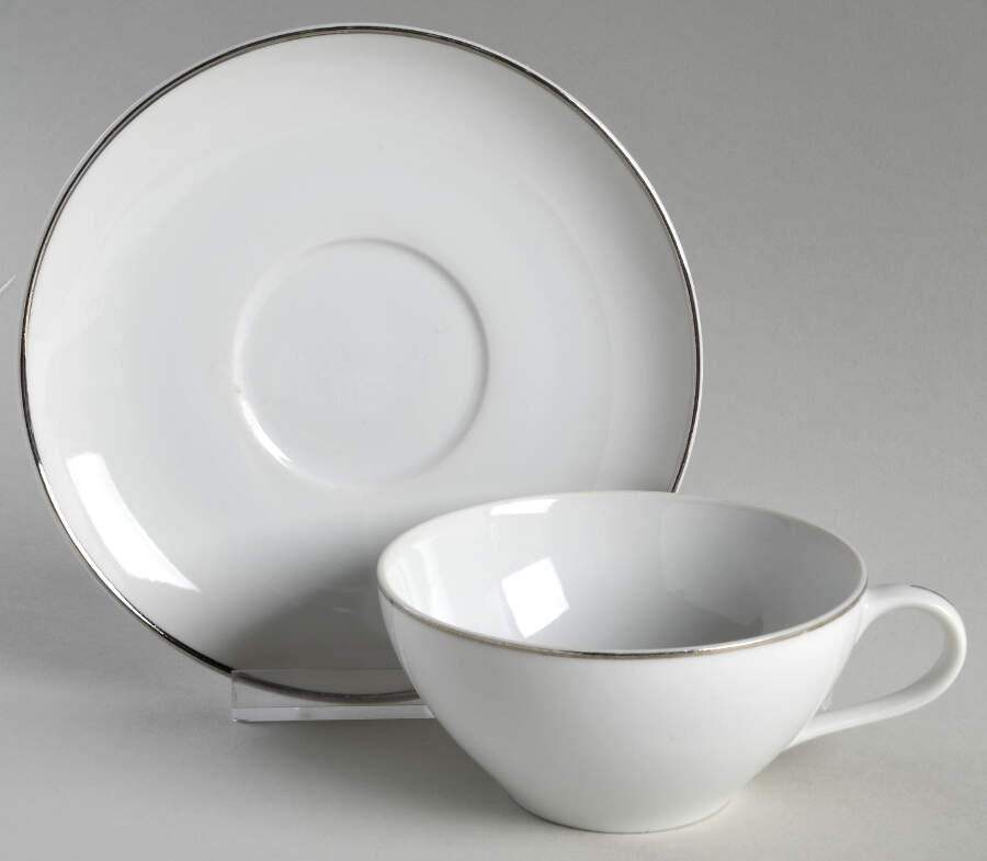 Simone Flat Cup & Saucer Set by Harmony House China-1