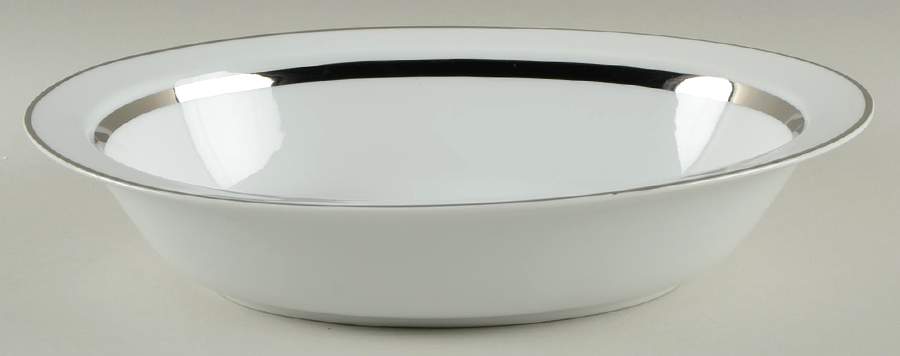 Silver Rhapsody 10" Oval Vegetable Bowl by Harmony House China-1