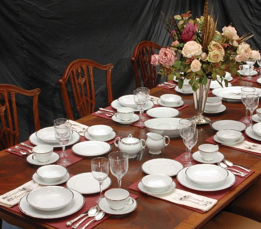 Silver Sonata 62  Piece Estate Set by Harmony House China-1
