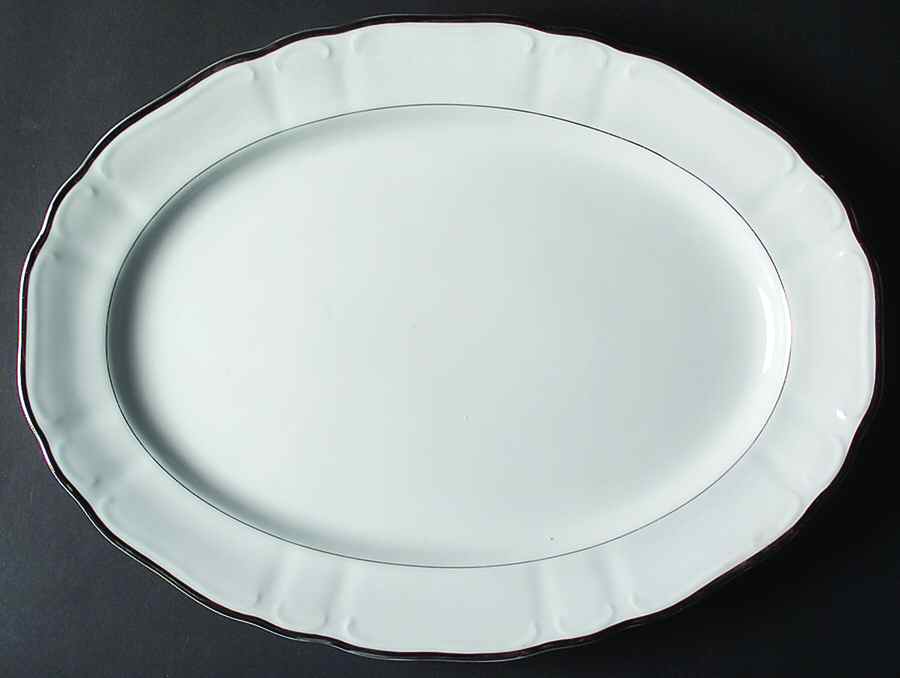 Silver Sonata 16" Oval Serving Platter by Harmony House China-1