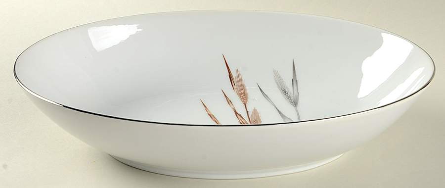 Silver Wheat 10" Oval Vegetable Bowl by Harmony House China-1