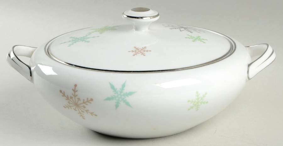 Snowflake (All Over Flakes) Round Covered Vegetable by Harmony House China-1