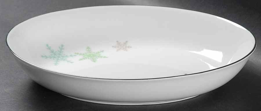 Snowflake (All Over Flakes) 10" Oval Vegetable Bowl by Harmony House China-1