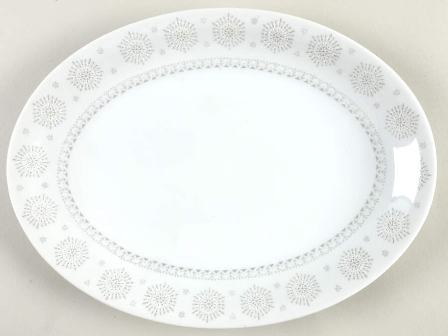Snowflake (Flakes On Edge) 12" Oval Serving Platter by Harmony House China-1