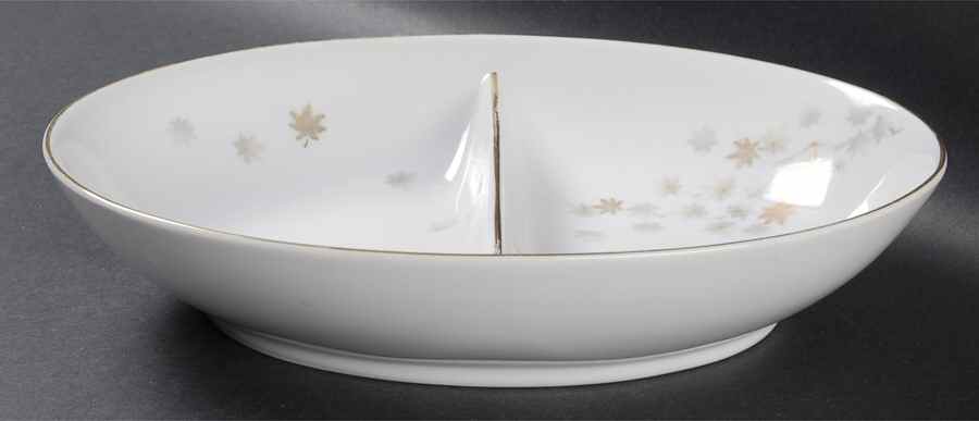 Solitude 10" Oval Divided Vegetable Bowl by Harmony House China-1
