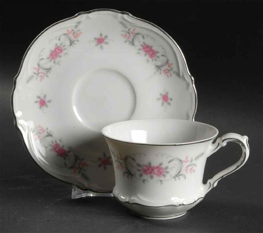 Sonnet Flat Cup & Saucer Set by Harmony House China-1