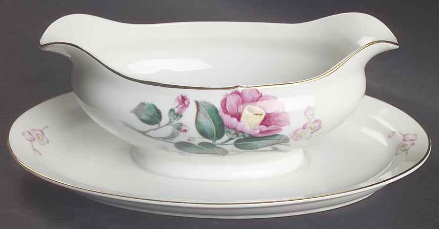 Splendor Gravy Boat with Attached Underplate by Harmony House China-1