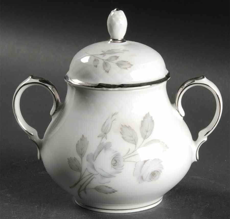 Spring Song (Platinum Trim) Sugar Bowl & Lid by Harmony House China-1