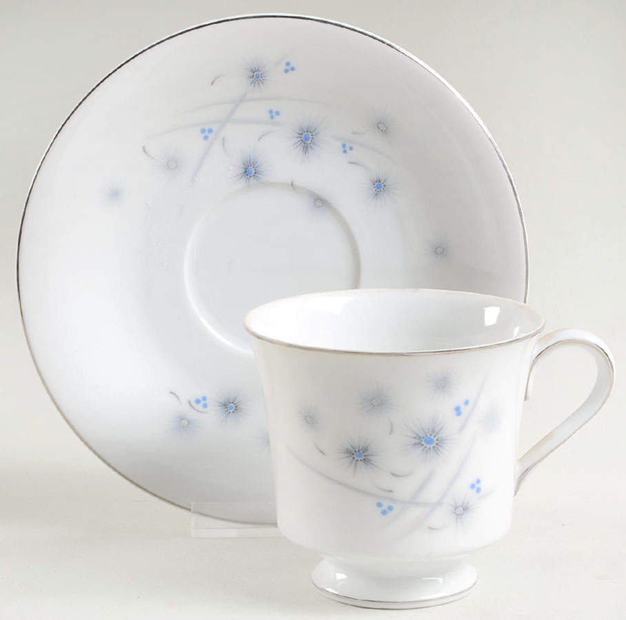 Starflower Footed Cup & Saucer Set by Harmony House China-1