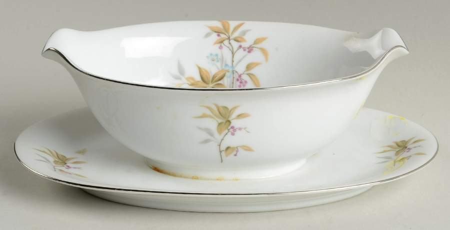 Sunny Glade Gravy Boat with Attached Underplate by Harmony House China-1