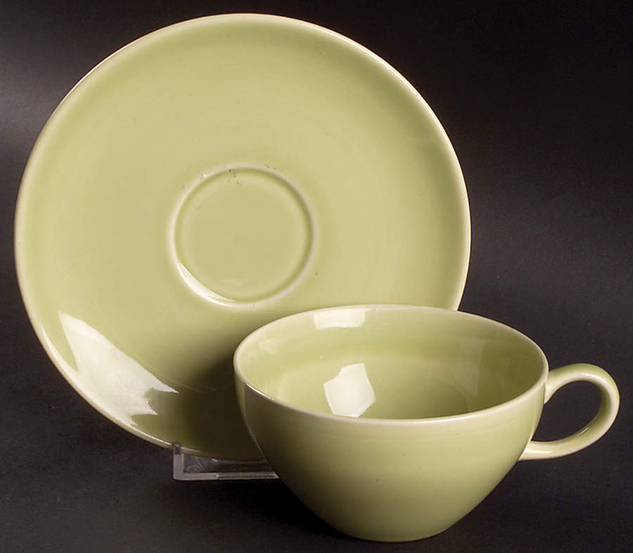 Symphony Chartreuse Flat Cup & Saucer Set by Harmony House China-1