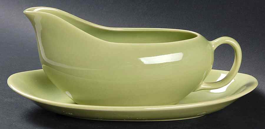Symphony Chartreuse Gravy Boat & Underplate/Relish by Harmony House China-1