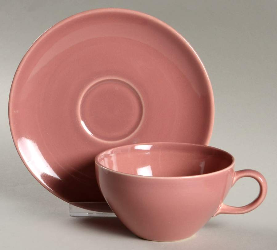 Symphony Pink Flat Cup & Saucer Set by Harmony House China-1
