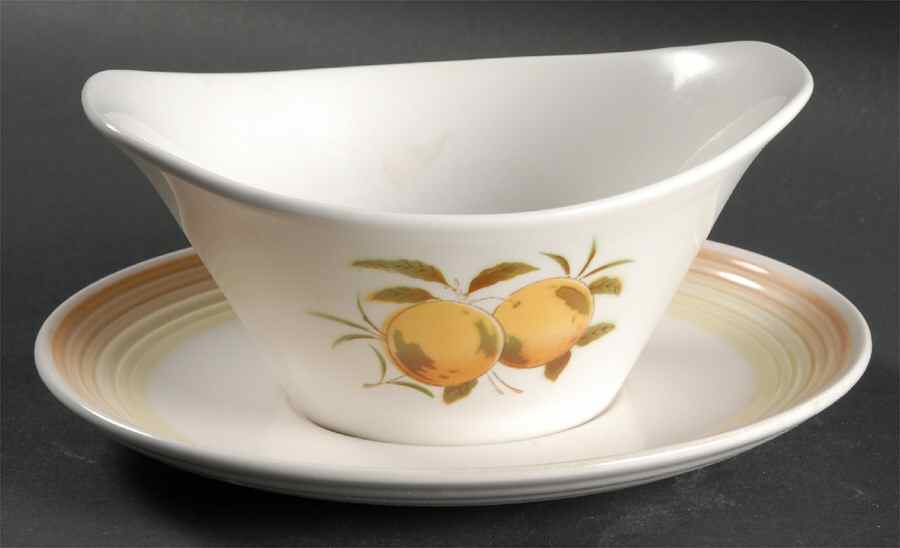Tangerine Gravy Boat & Underplate by Harmony House China-1