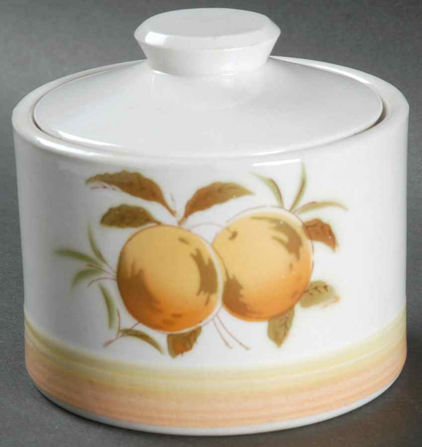 Tangerine Sugar Bowl & Lid by Harmony House China-1