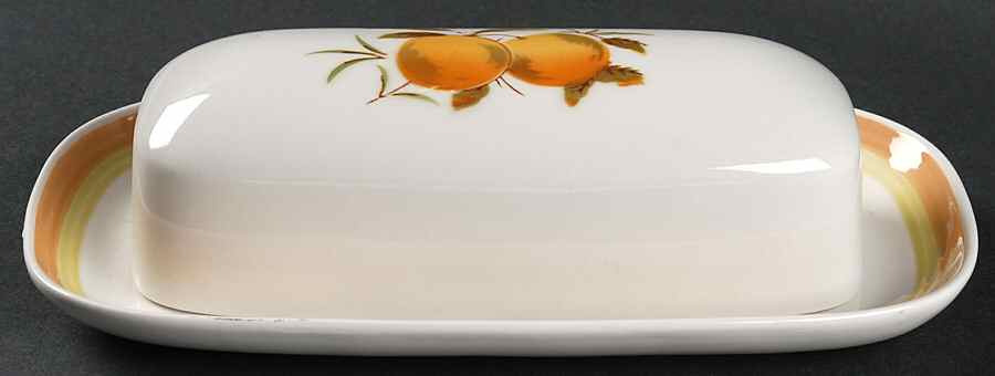 Tangerine 1/4 Lb Covered Butter by Harmony House China-1
