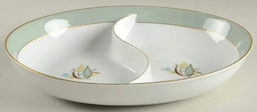Tiara 10" Oval Divided Vegetable Bowl by Harmony House China-1