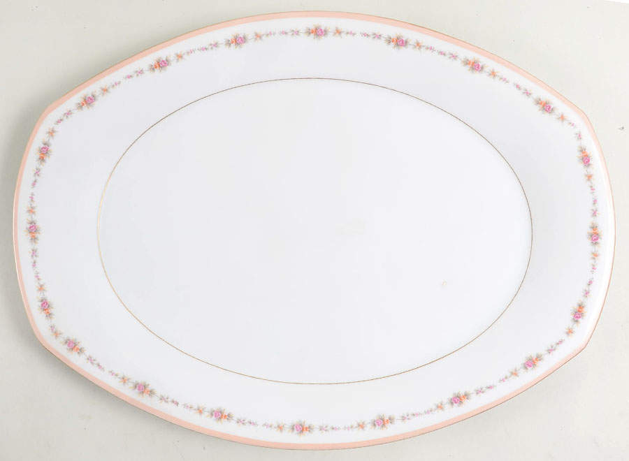 Venetian Rose (3641) 16" Oval Serving Platter by Harmony House China-1