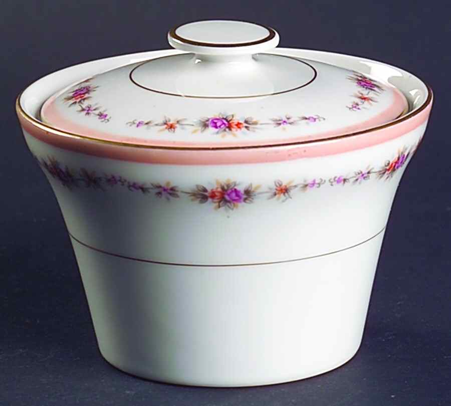 Venetian Rose (3641) Sugar Bowl & Lid by Harmony House China-1